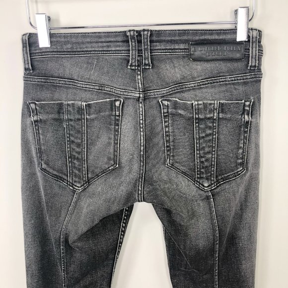 Burberry 25 Grey Bexton Skinny Jeans Ankle Zippers - Picture 4 of 8